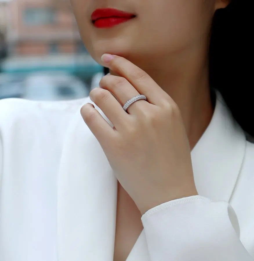 VVS Moissanite Eternity Band – S925 Silver