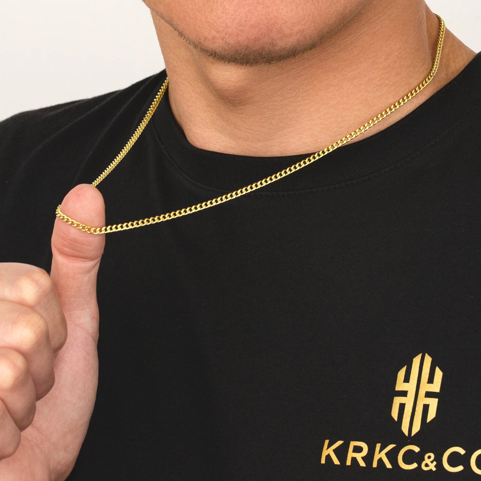 14K Gold Plated Cuban Link Chain – 3–5mm, Unisex