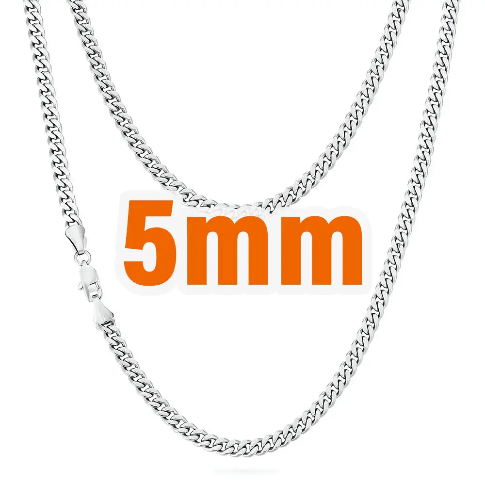 14K Gold Plated Cuban Link Chain – 3–5mm, Unisex
