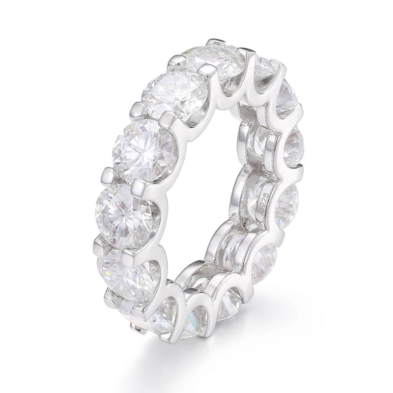 6.5mm VVS Moissanite Wedding Band – S925 Silver