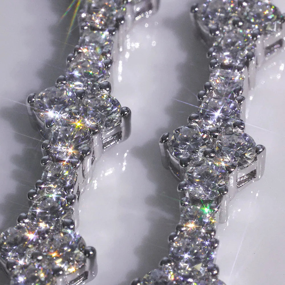 VVS Moissanite Flower Tennis Bracelet – 925 Silver