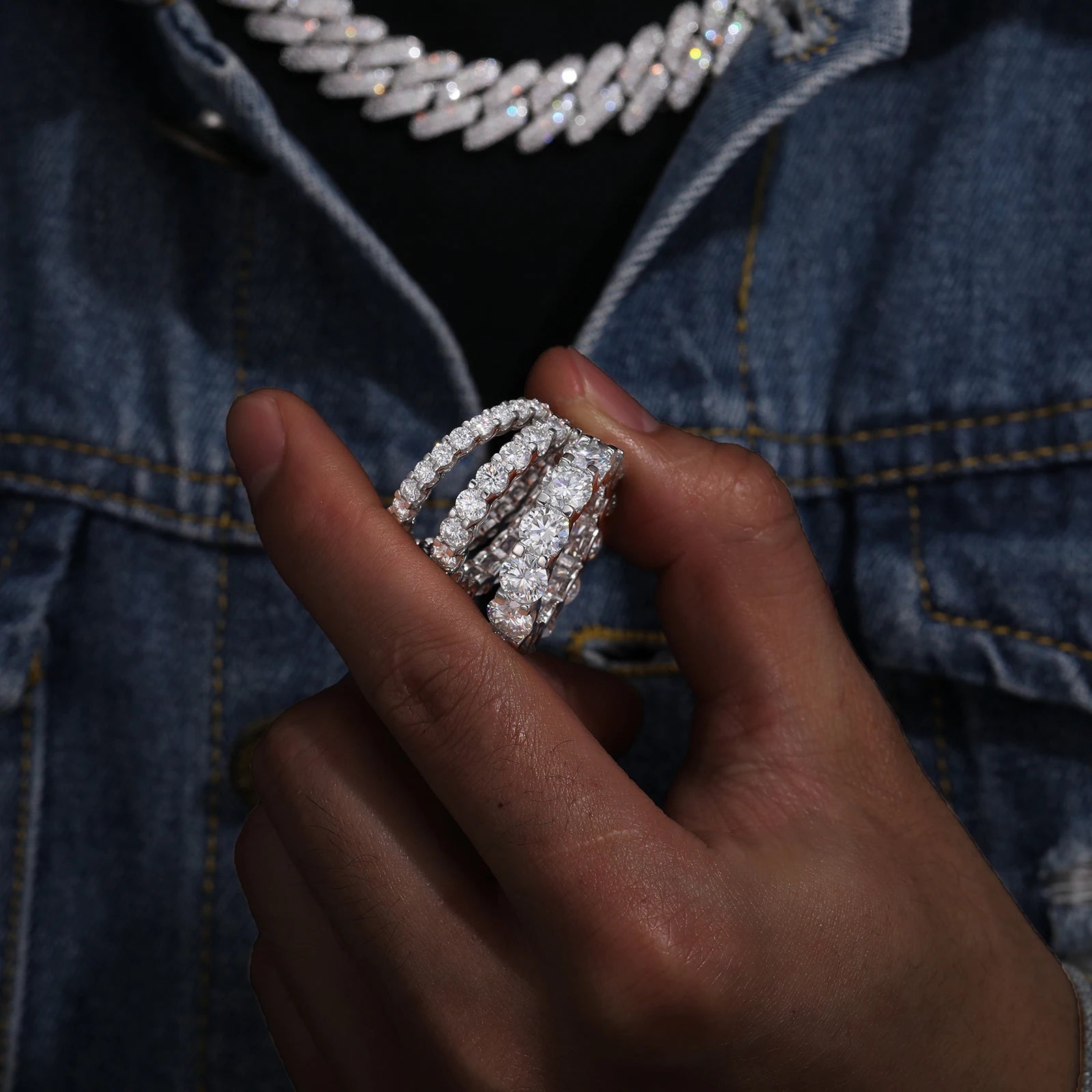 6.5mm VVS Moissanite Wedding Band – S925 Silver