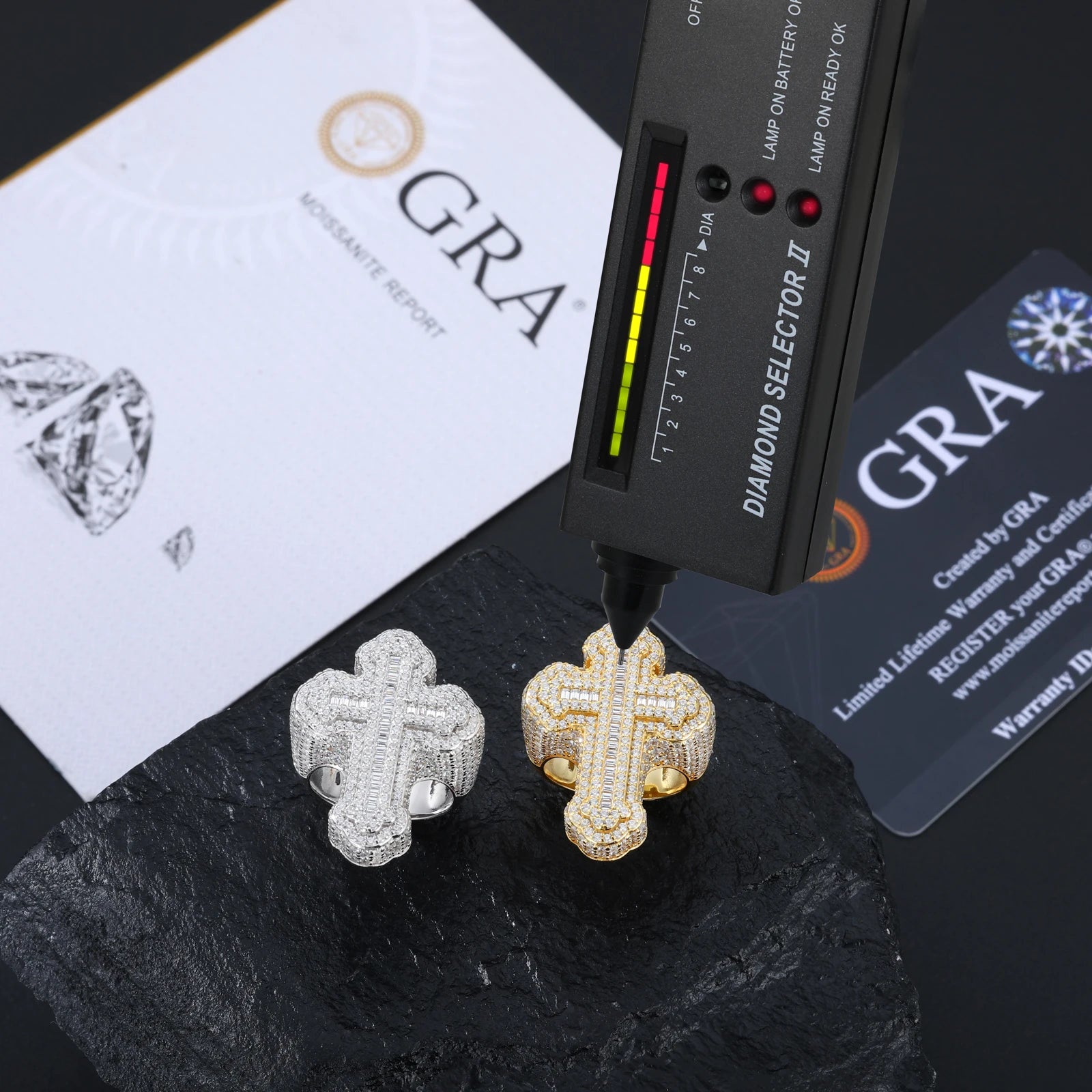 VVS Moissanite Iris Cross Ring – 925 Silver