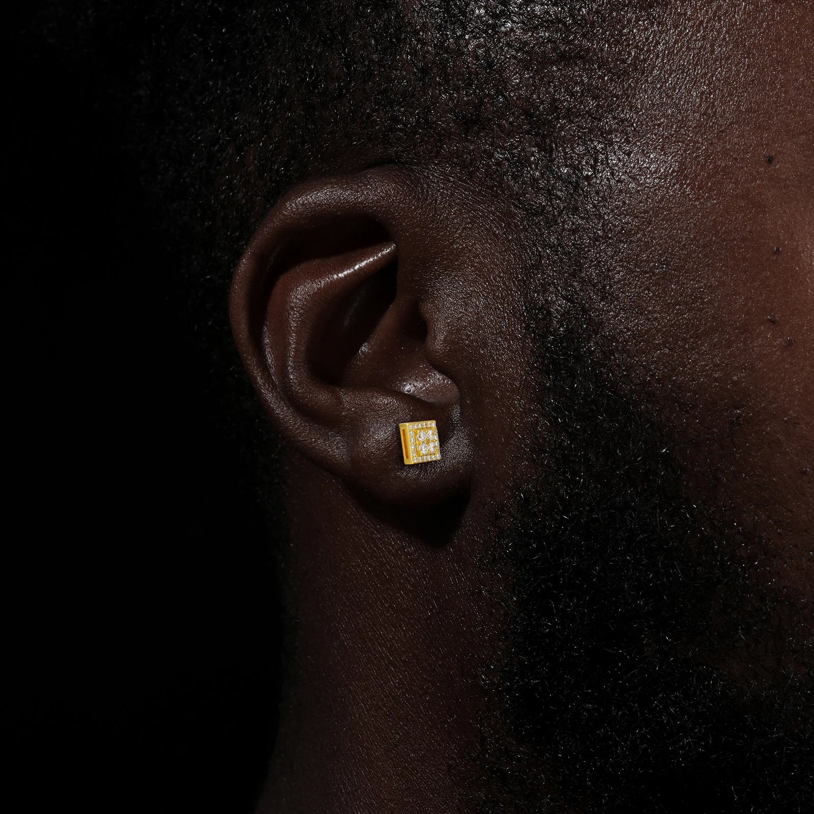 VVS Moissanite Square Stud Earrings – 925 Silver