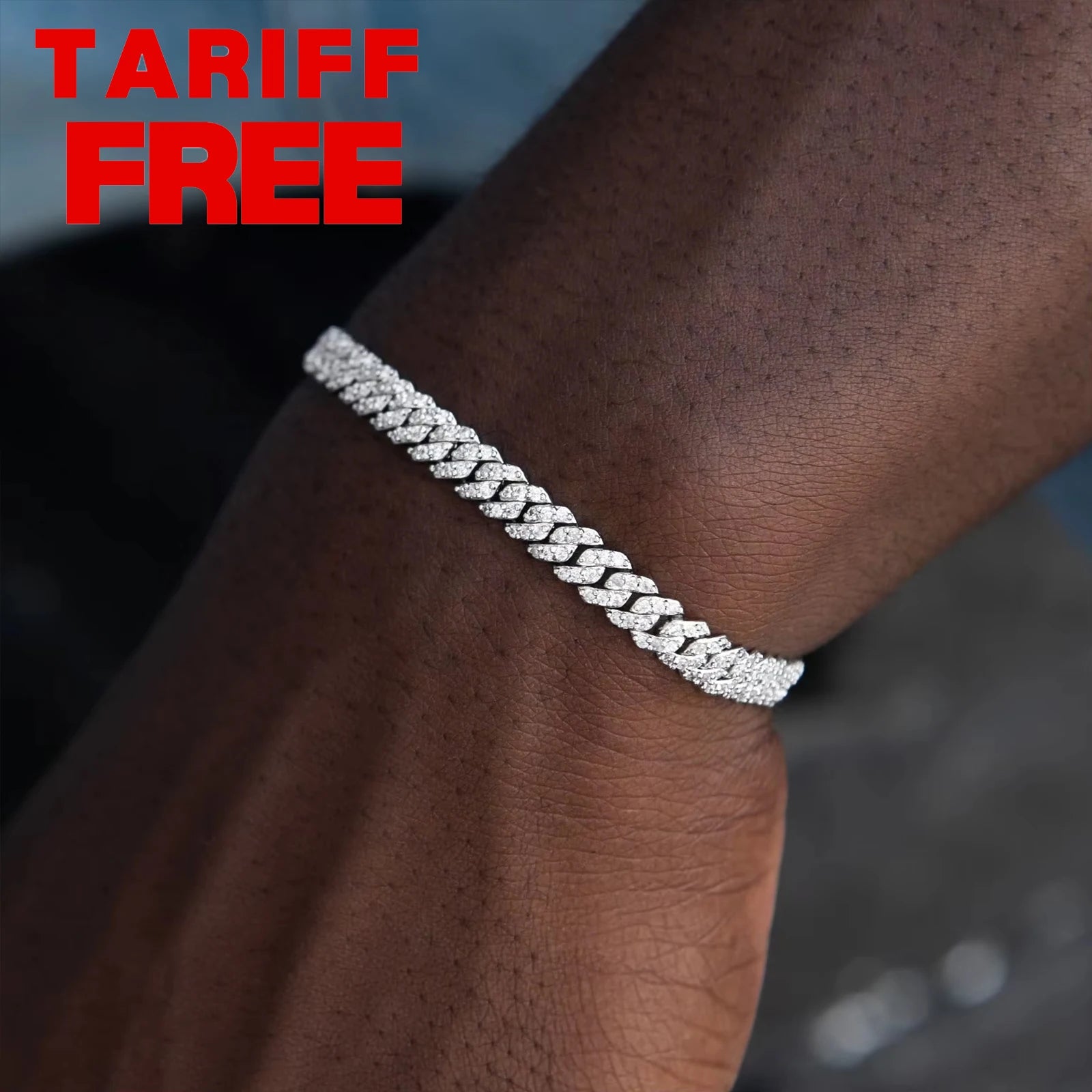 6mm VVS Moissanite Cuban Link Bracelet – 925 Silver