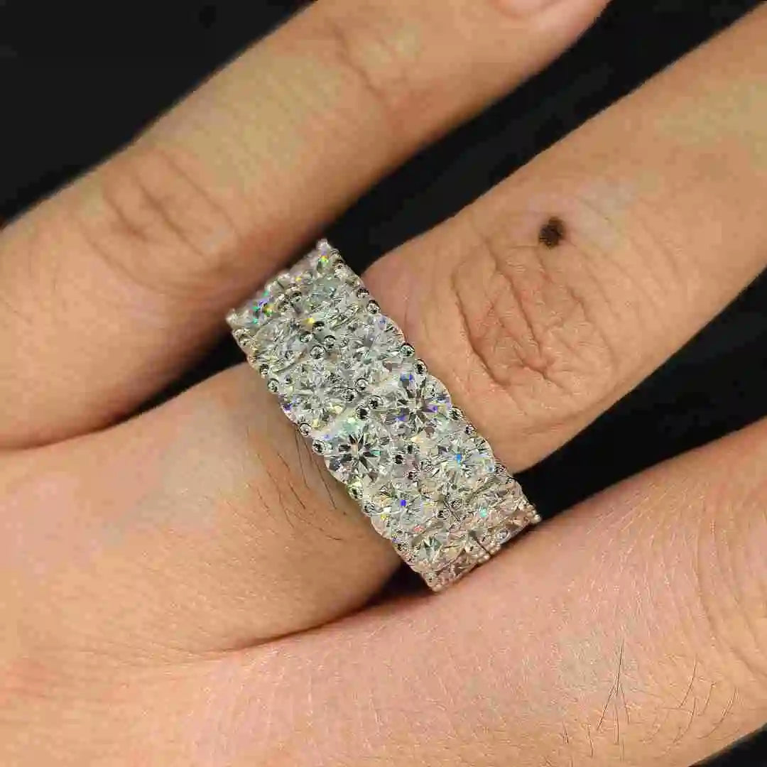 VVS Moissanite Men’s Ring – 925 Silver, Iced Out