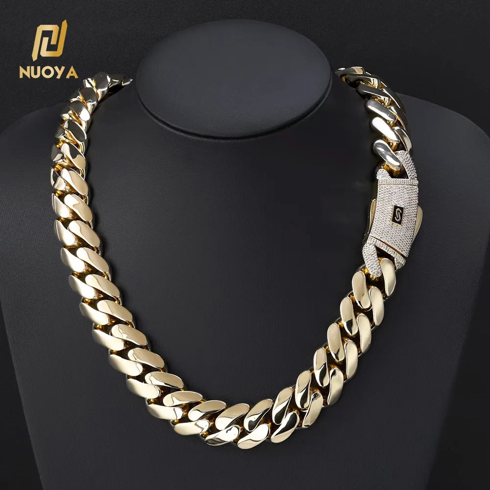 6–20mm Iced Diamond Miami Cuban Chain – Gold Plated
