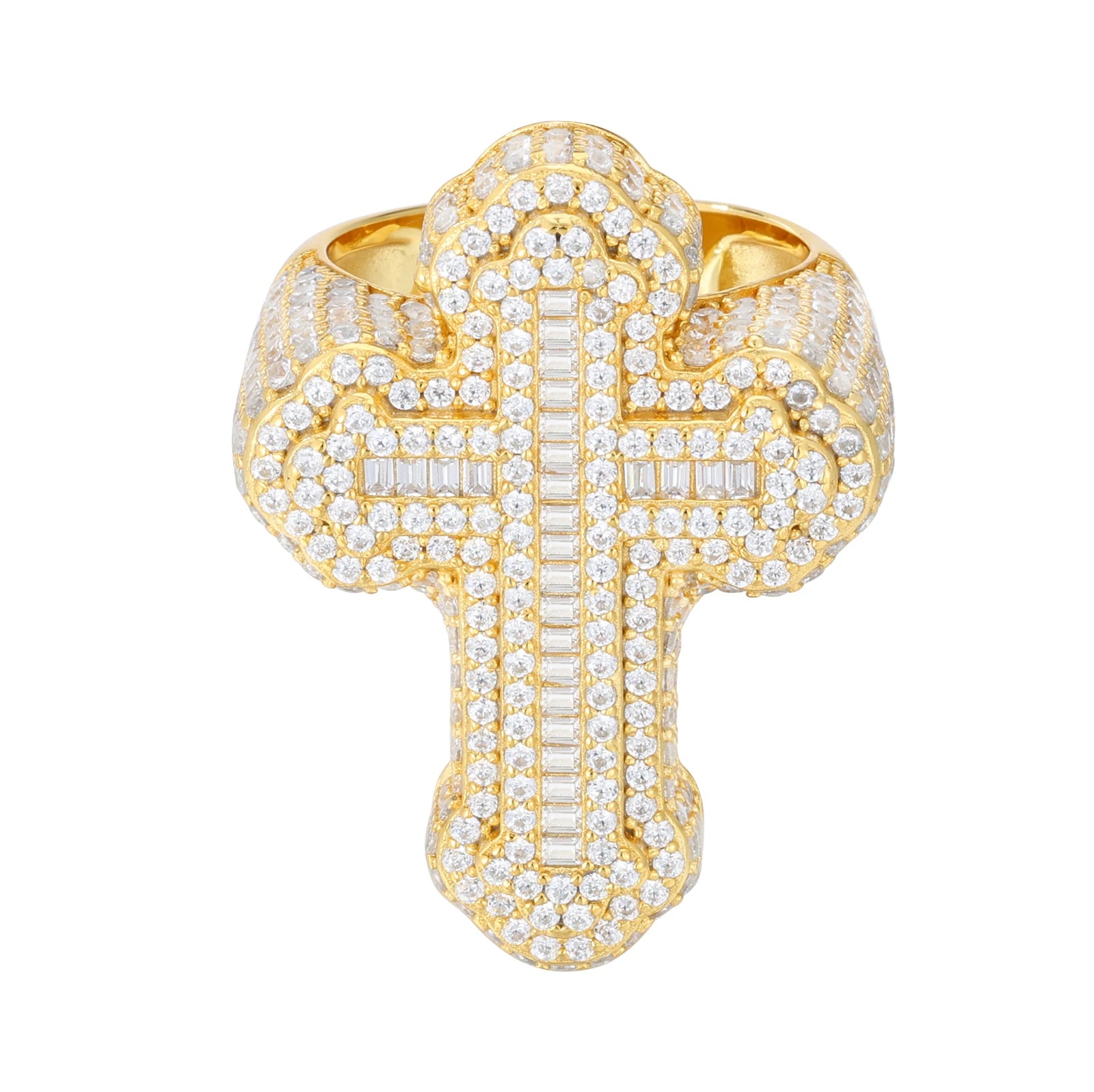 VVS Moissanite Iris Cross Ring – 925 Silver