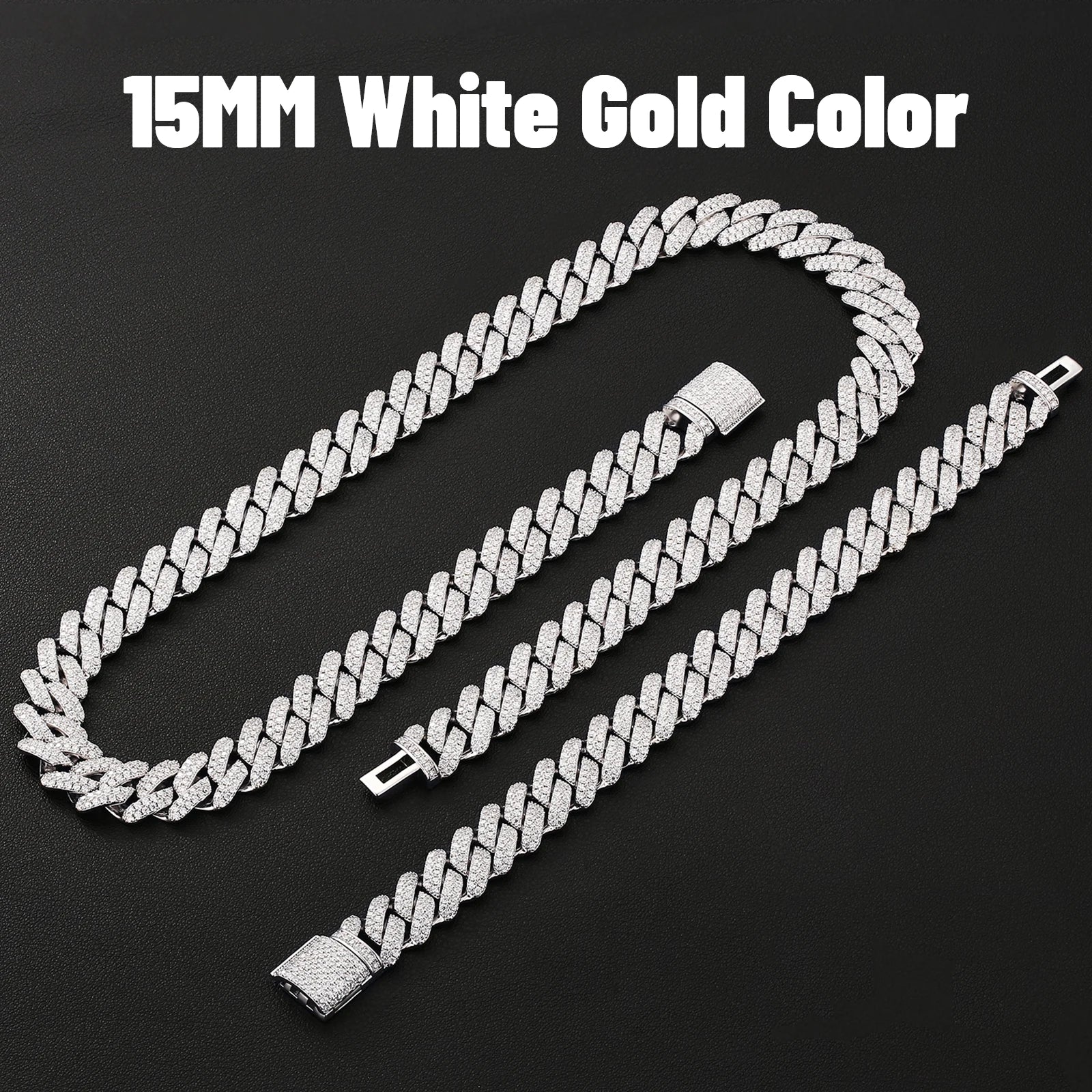 VVS Moissanite Cuban Link Chain – 6–15mm, 925 Silver