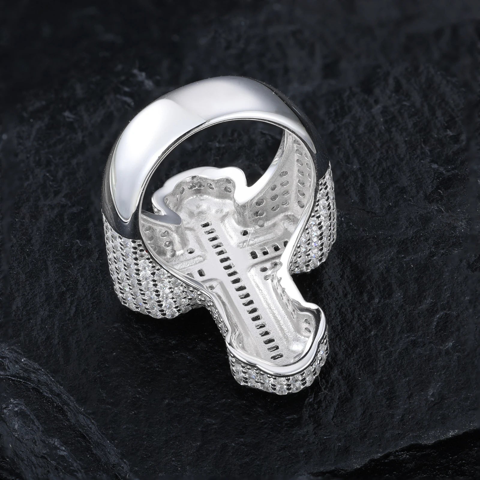 VVS Moissanite Iris Cross Ring – 925 Silver