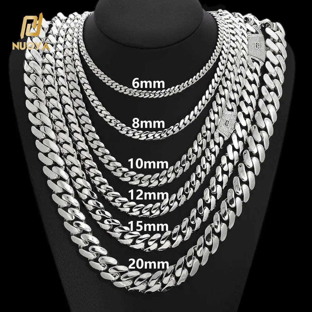 6–20mm Iced Diamond Miami Cuban Chain – Gold Plated