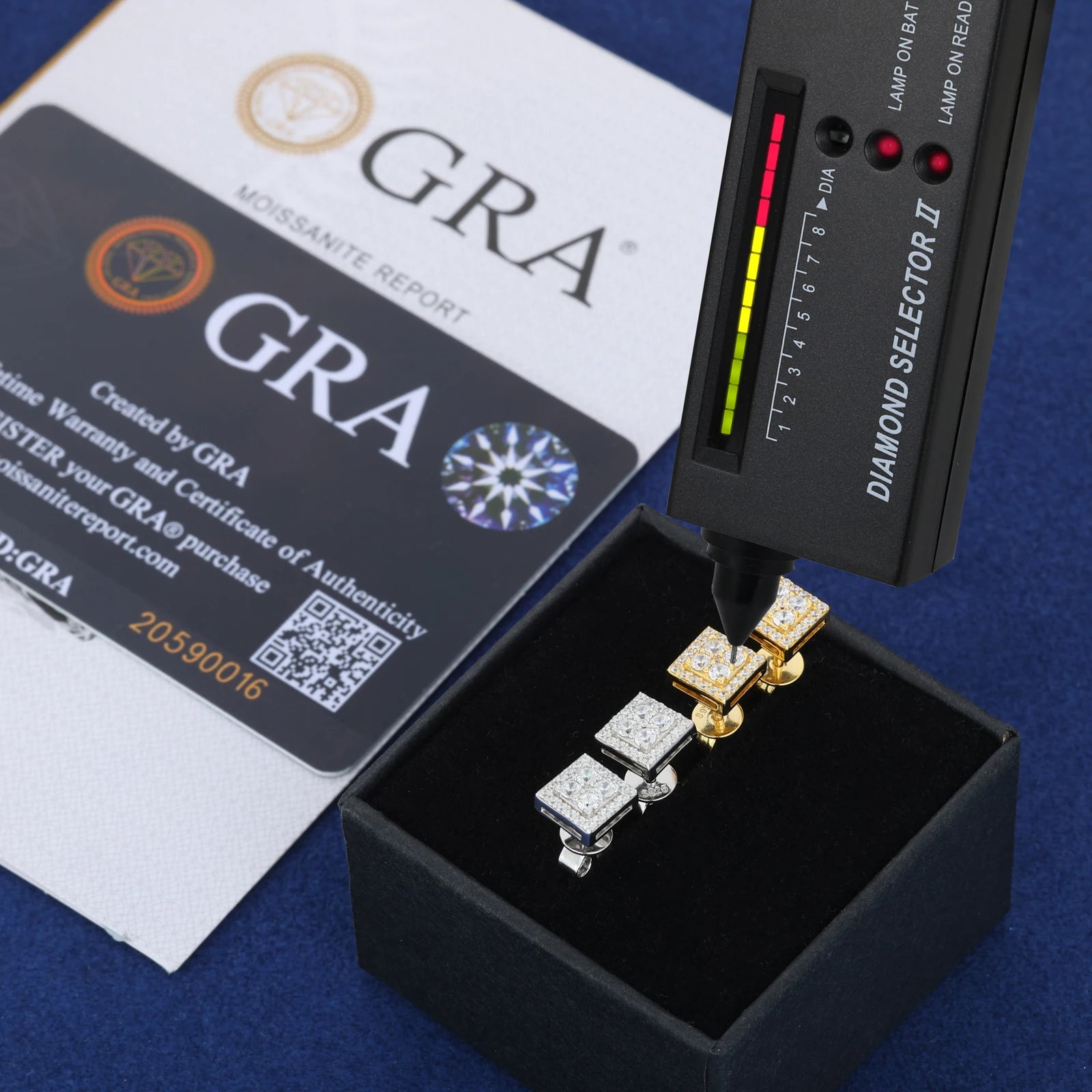 VVS Moissanite Square Stud Earrings – 925 Silver