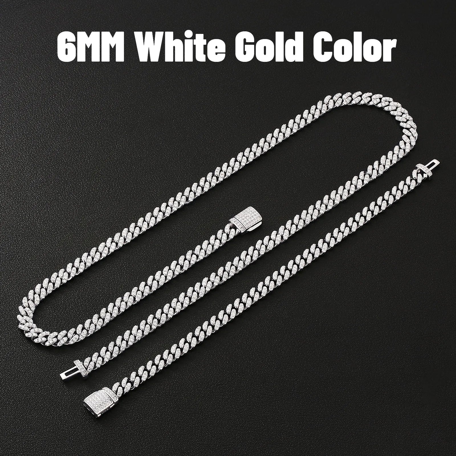 VVS Moissanite Cuban Link Chain – 6–15mm, 925 Silver